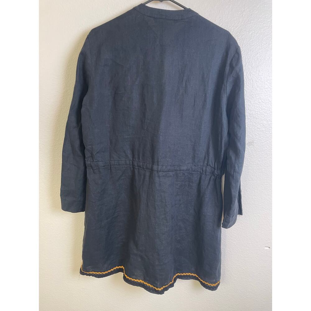 Zara Womens Tunic Dress Sz M %100 Linen Oversized Lagenlook Whimsigoth Boho - Picture 3 of 11